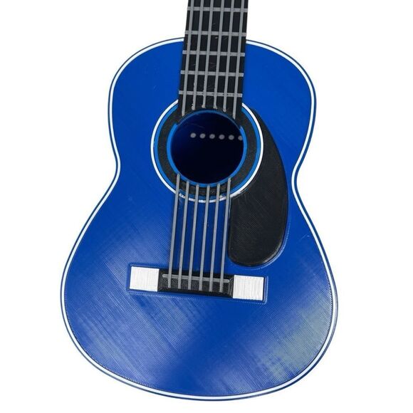 Classical Guitar Birdhouse Bright Blue Brown with Removable Back Unique 3D Print - Picture 5 of 12